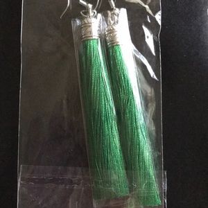 Green Tassel Earrings